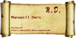 Manowill Ders névjegykártya